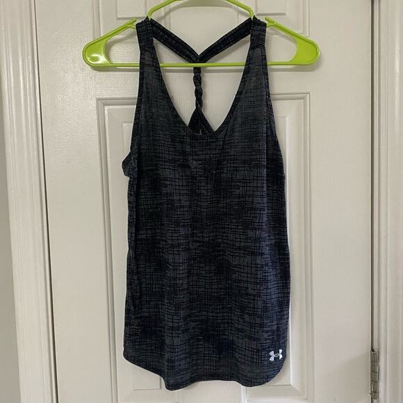 UNDER ARMOUR • Gray Racerback Workout Athletic Tank Top - Picture 2 of 5